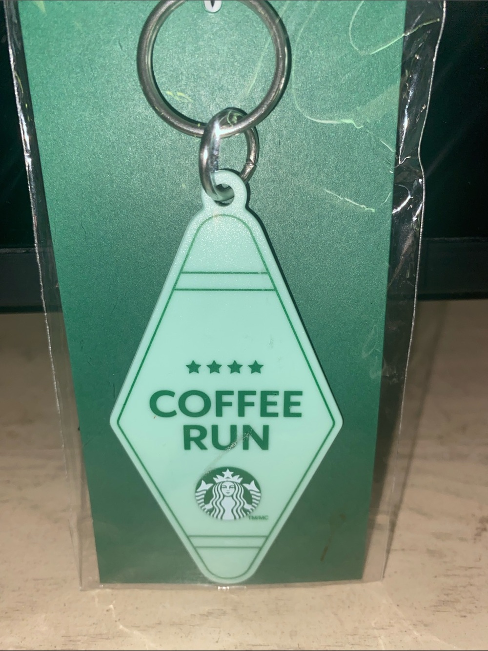 New Starbucks coffee ☕️ Keychain, Motel room key design, sea mist green